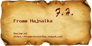 Fromm Hajnalka névjegykártya